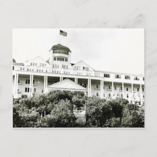 Grand Hotel, Insel Mackinac, schwarz-weiß Postkarte