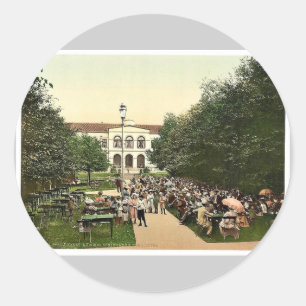 Grand Hotel und Kurgarten, Norderney, Deutschland Runder Aufkleber