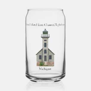 Grand Island East Channel Lighthouse Glasfenster Dosenglas