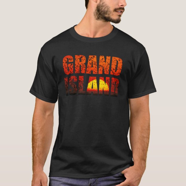 Grand Island Nebraska Sandhill Crane Graphic Lette T-Shirt (Vorderseite)