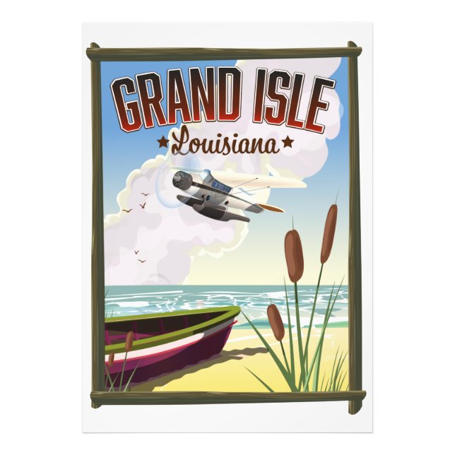 Grand Isle, Louisiana Reiseplakat Fotodruck (Vorne)