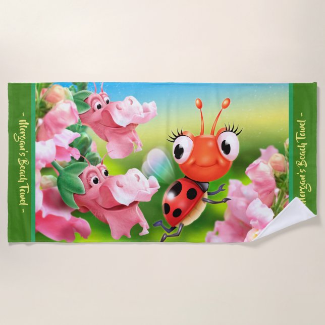 Grand jardin d'agrément de coccinelle de serviette (Devant)
