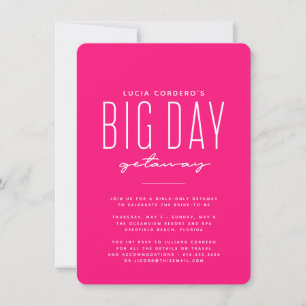 Grand jour escapade bachelorette fête invitation r