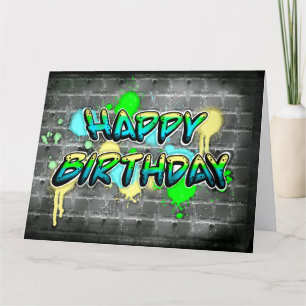 Grand Joyeux Anniversaire Carte texte Graffiti