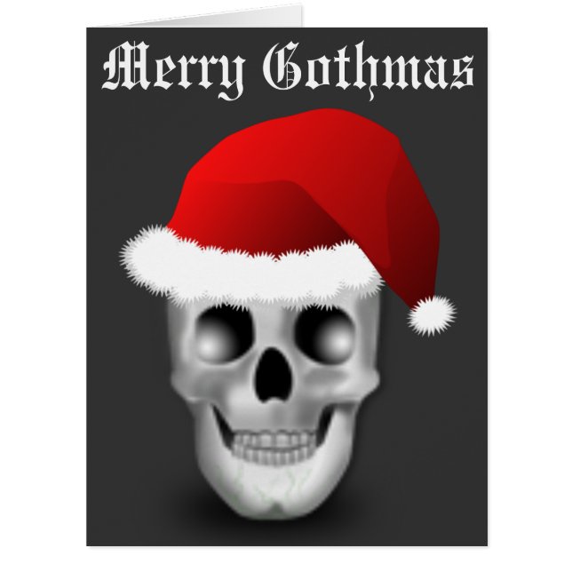 Grand Joyeux Gothmas Noël Goth Crâne de Noël Père  (Devant)