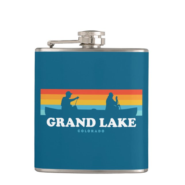 Grand Lake Colorado Canoe Flachmann (Vorderseite)