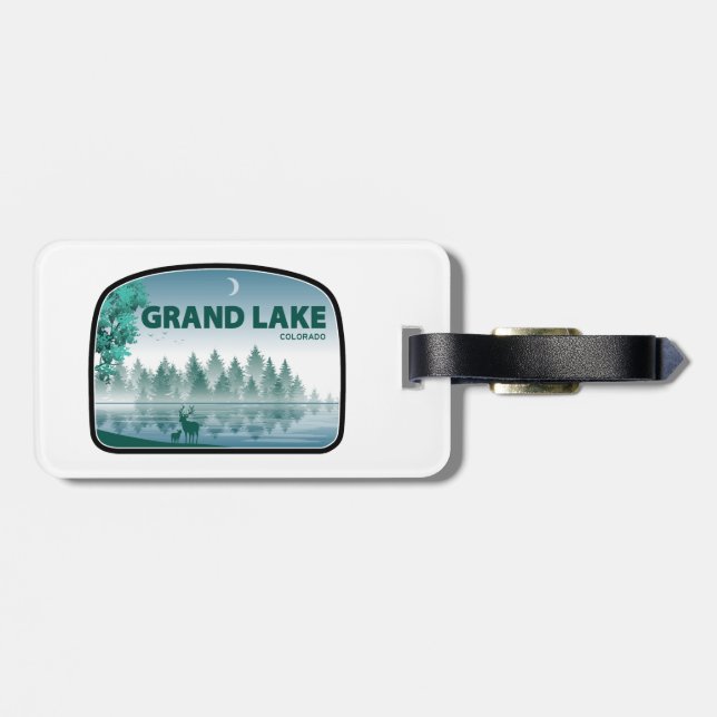 Grand Lake Colorado Deer Gepäckanhänger (Rückseite horizontal)