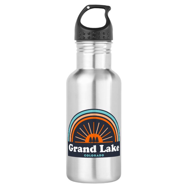 Grand Lake Colorado Rainbow Edelstahlflasche (Vorderseite)