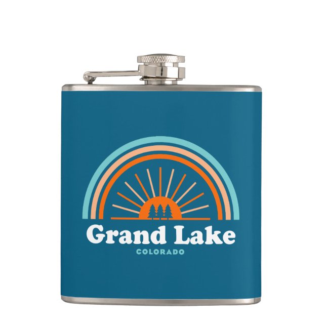 Grand Lake Colorado Rainbow Flachmann (Vorderseite)
