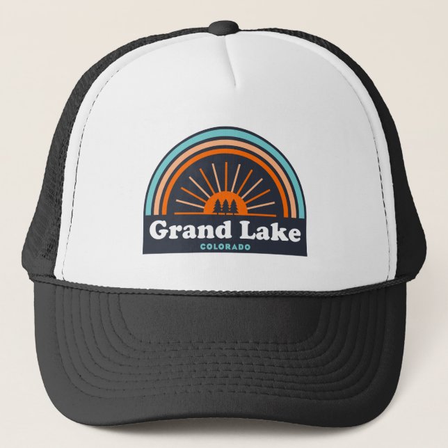 Grand Lake Colorado Rainbow Truckerkappe (Vorderseite)