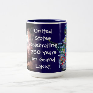 Grand Lake feiert die USA 250 mit Feuerwerk Zweifarbige Tasse