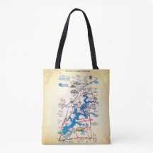 Grand Lake OK Maßkarte 20z Tote Bag