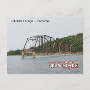 Grand Lake Oklahoma carte postale pont inachevé 1