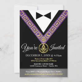 Grand Lodge Masonic Einladungen | Lila und Gold