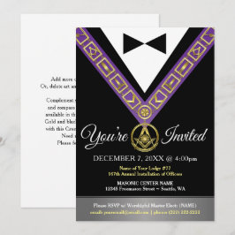 Grand Lodge Masonic Einladungen | Lila und Gold