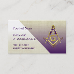 Grand Lodge Purple & Gold Masonic Cartes de visite