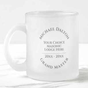 Grand Maître Masonic Frosted Glass Mug
