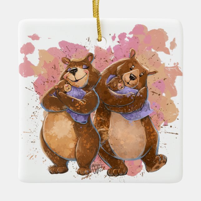 Grand Mama und Papa Bären Keramikornament (Vorderseite)