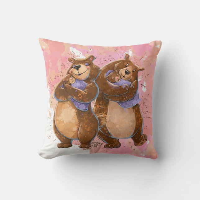 Grand Mama und Papa Bear Throw Kissen (Vorderseite)