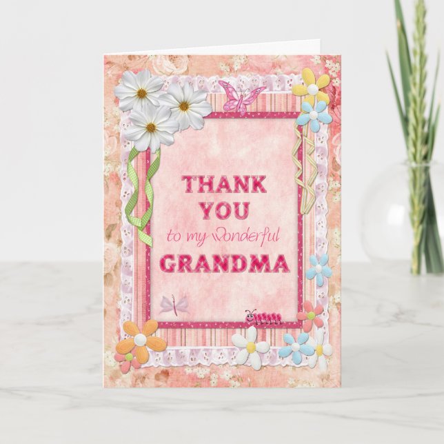 Grand-maman de Merci, carte de métier de fleurs (Devant)