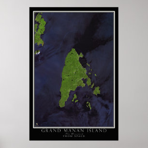 Grand Manan Island New Brunswick Satellite Poster
