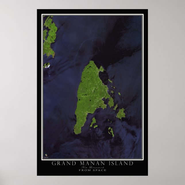 Grand Manan Island New Brunswick Satellite Poster (Vorne)