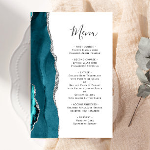 Grand Menu de Mariage en Budget Élevé Turquoise Bl