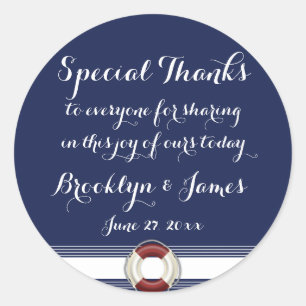 Grand Merci spécial Stickers Mariage nautique