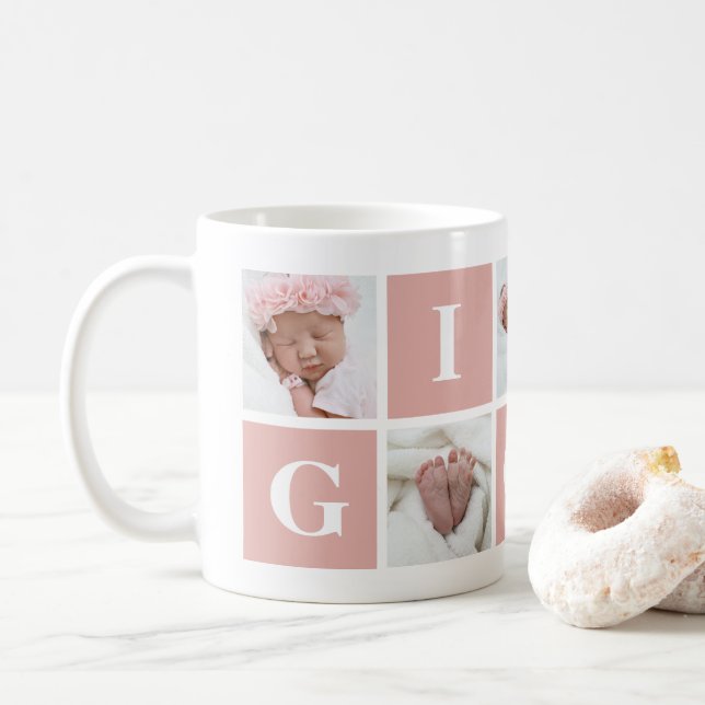 Grand-mère 5 Photo Collage Gigi Mug (Avec donut)