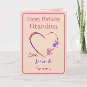 Grand-mère Anniversaire avec carte Coeur et emprei