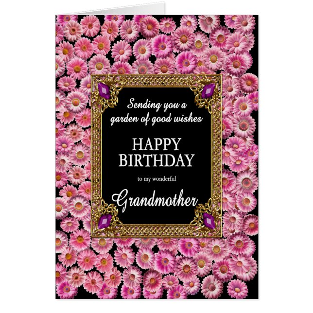 Grand-mère Anniversaire Rose Daisées (Devant)