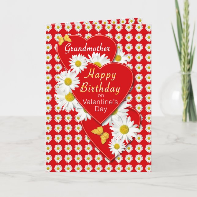 Grand-mère Anniversaire sur la carte Saint-Valenti (Devant)