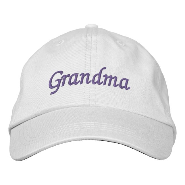 Grand-Mère Casquette Brodé Avec Broderie Violette (Devant)