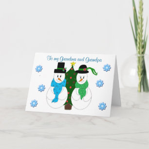 Grand-mère et grand-père - Carte de Noël