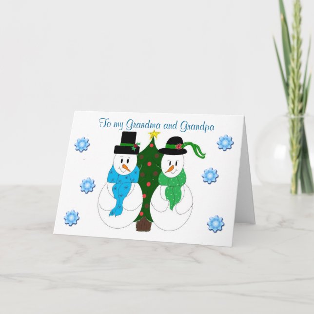 Grand-mère et grand-père - Carte de Noël (Devant)