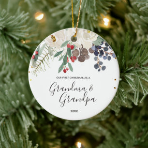 Grand-mère et grand-père d'hiver Premier ornement 