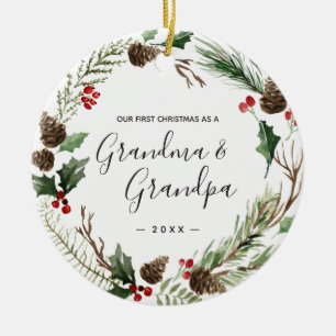 Grand-mère et grand-père Premier ornement floral d