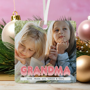 Grand-mère moderne 2 Photo Noël Ornement en métal