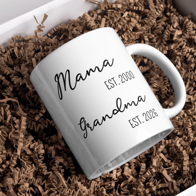 Grand-mère Mug, Mug de jumelage personnalisé pour  (new grandparent mug, expecting parent gift, pregnancy announcement gift, baby shower gift,)