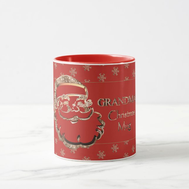Grand-mère Noël Mug mignonne Père Noël Red Gold El (Centre)