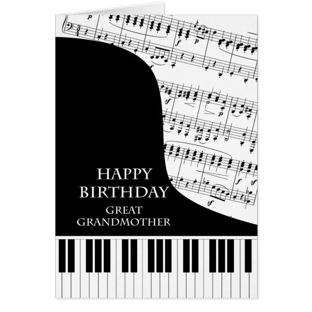 Grand-mère Piano et musique Anniversaire (Devant)