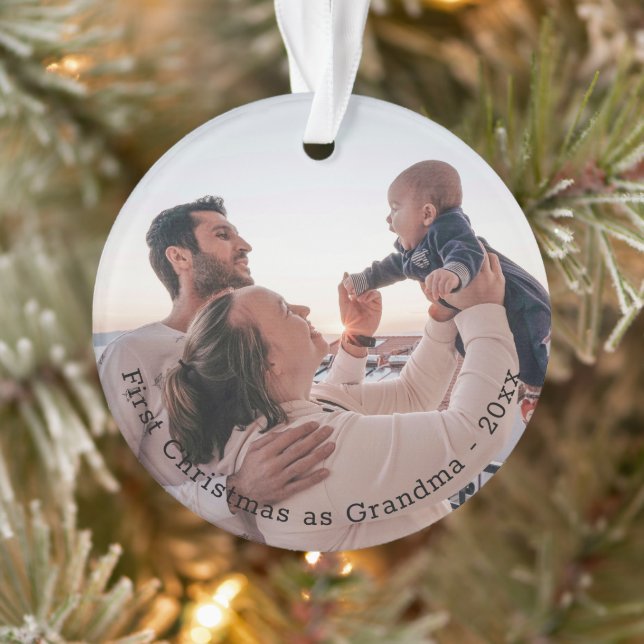 Grand-mère Premier Noël Photo personnalisée (Arbre)