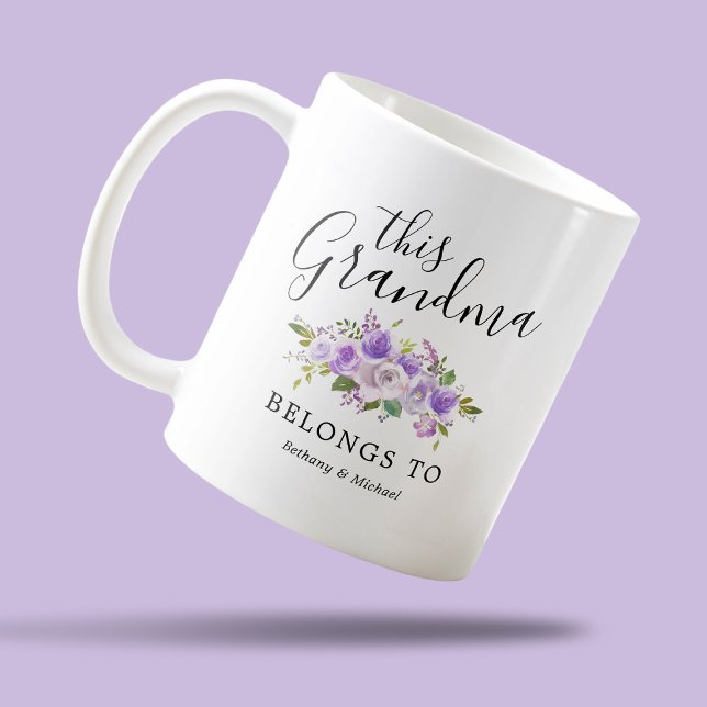 Grand-mère Purple Floral Café Mug (Créateur téléchargé)