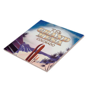 Grand Mesa, Colorado-Ski-Plakat. Fliese