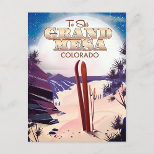 Grand mesa, Colorado Ski Poster. Postkarte