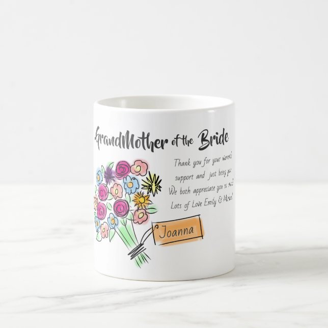 Grand Mother of Bride Personalisiert Dankeschön-Na Kaffeetasse (Mittel)