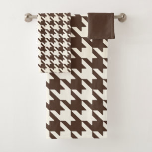 Grand Motif de pied de  foncé Brown et blanc