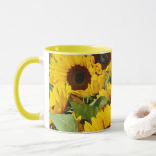  Grand mug à tournesols jaunes 