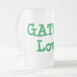Grand mug en verre givré Gator Love