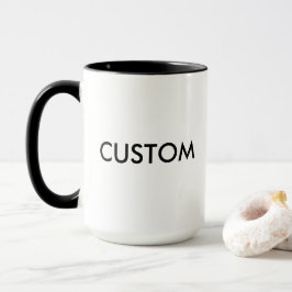 Grand Mug personnalisé vierge - NOIR Lèvre et poig